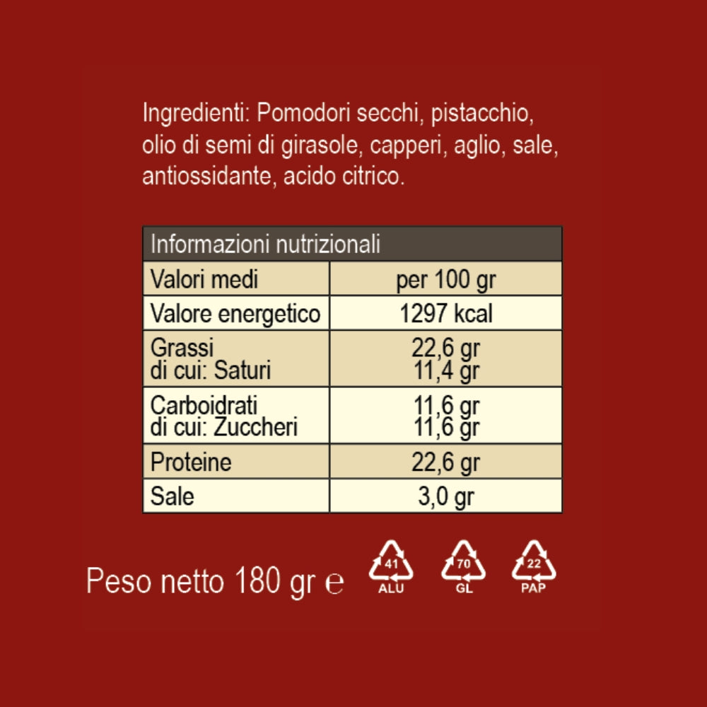 Pomodori secchi e pistacchio