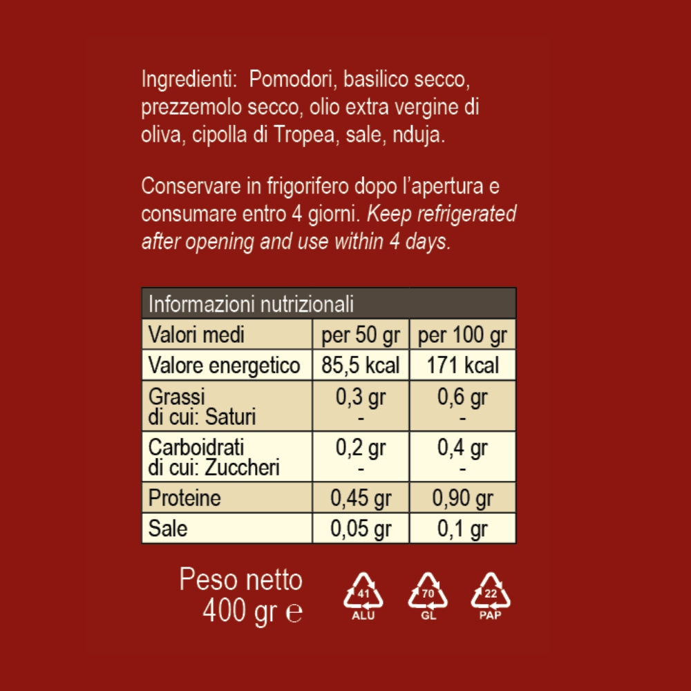 Sugo pronto Nduja e cipolla