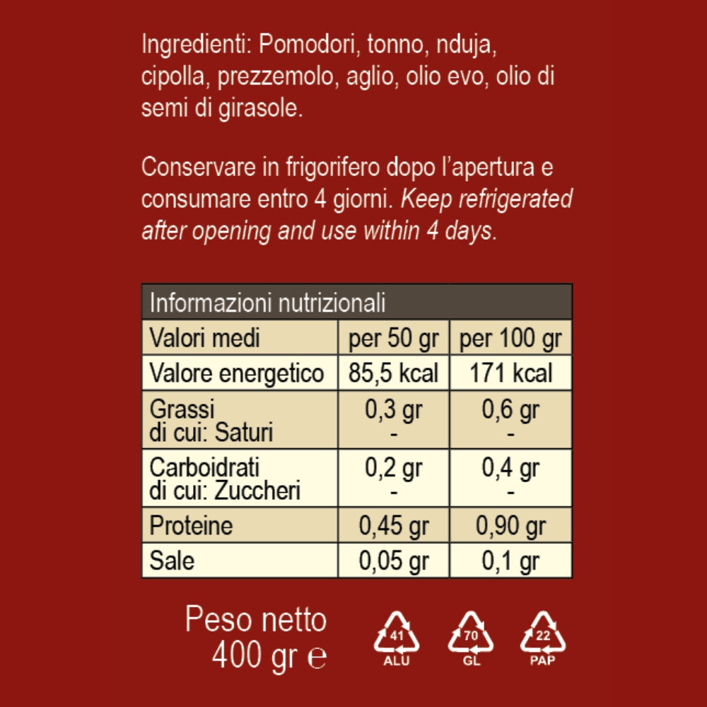 Sugo pronto tonno e Nduja